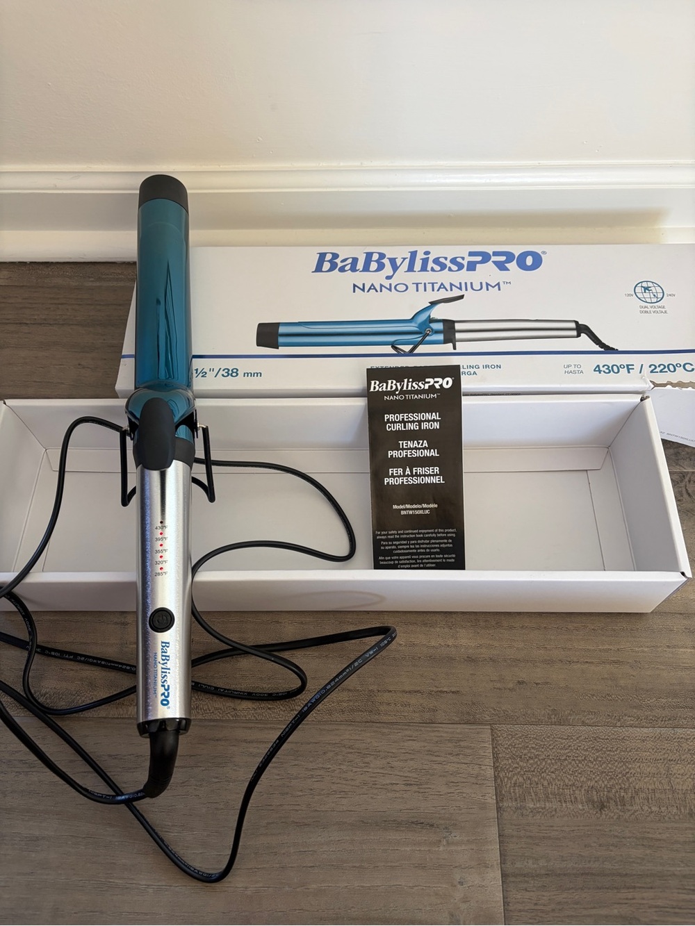 BaBylissPRO Nano Titanium XL Spring Curling Iron 1 1/2”